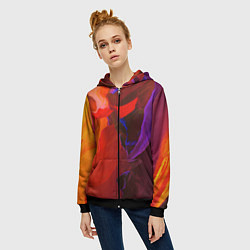 Толстовка на молнии женская Акварельная Феерия, цвет: 3D-черный — фото 2