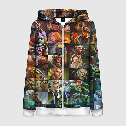Женская толстовка на молнии HEROES DOTA 2 ПЕРСОНАЖИ ДОТА 2 / 3D-Белый – фото 1