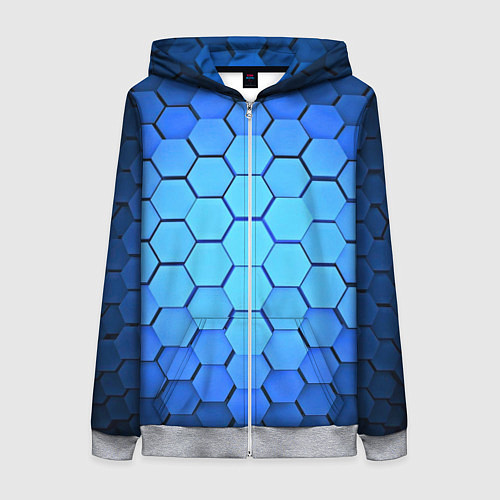 Женская толстовка на молнии Неоновые 3D ПЛИТЫ / 3D-Меланж – фото 1