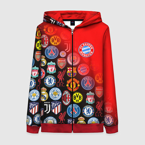 Женская толстовка на молнии BAYERN MUNCHEN BEST FC SPORT / 3D-Красный – фото 1