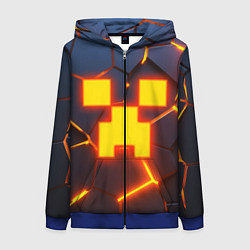 Толстовка на молнии женская ОГНЕННЫЙ КРИПЕР 3D ПЛИТЫ FIRE CREEPER, цвет: 3D-синий