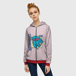 Толстовка на молнии женская Mr Beast Japan Full Print, цвет: 3D-красный — фото 2