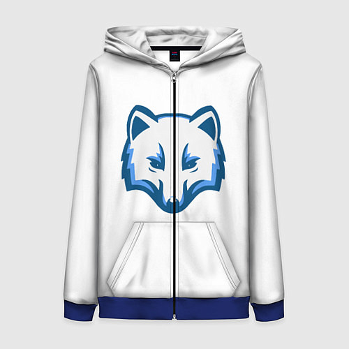 Женская толстовка на молнии Полярный лис / 3D-Синий – фото 1