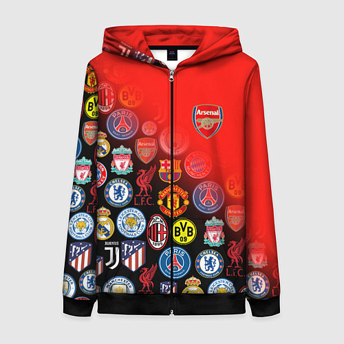 Женская толстовка на молнии ARSENAL SPORT BEST FC / 3D-Черный – фото 1