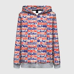 Женская толстовка на молнии СССР хроника паттерн