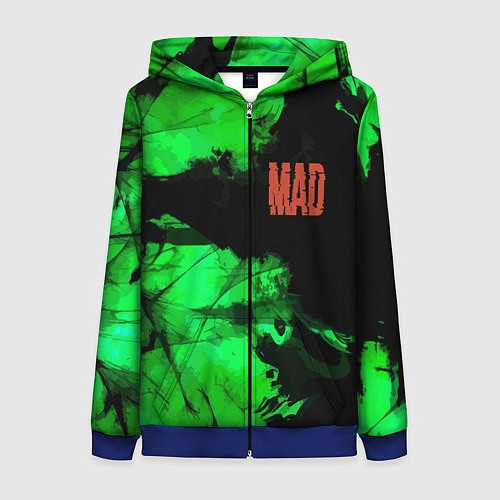 Женская толстовка на молнии Mad 2077 / 3D-Синий – фото 1