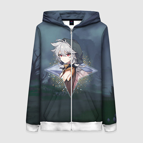 Женская толстовка на молнии Рэйзор Razor в примогеме, Genshin Impact Геншин им / 3D-Белый – фото 1