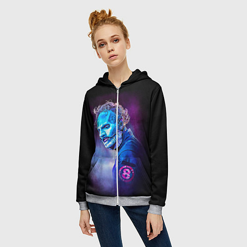 Женская толстовка на молнии Slipknot - Corey Taylor - TGC / 3D-Меланж – фото 3