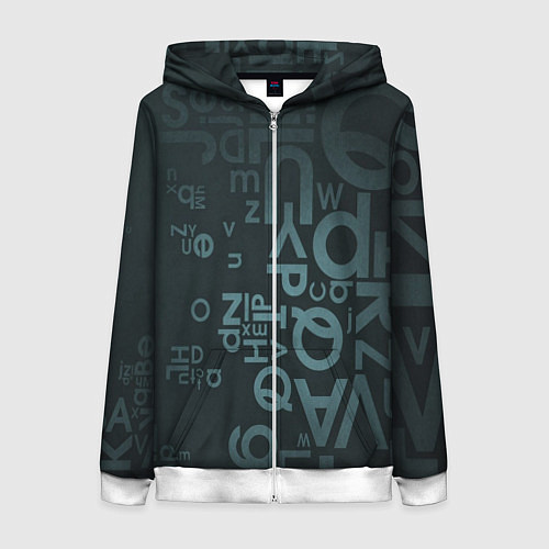 Женская толстовка на молнии Хаотичные мысли гения / 3D-Белый – фото 1