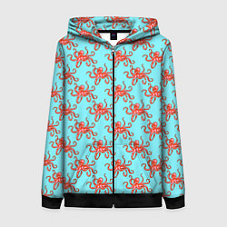 Женская толстовка на молнии Осьминог паттерн