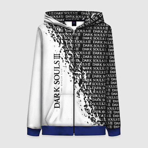 Женская толстовка на молнии Dark souls темные души / 3D-Синий – фото 1
