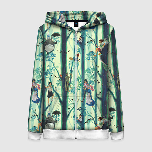 Женская толстовка на молнии Ghibli All / 3D-Белый – фото 1