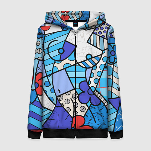 Женская толстовка на молнии Romero Britto - sexy girls / 3D-Черный – фото 1