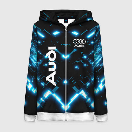 Женская толстовка на молнии Audi Neon / 3D-Белый – фото 1