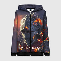Толстовка на молнии женская DARK SOULS III Рыцарь Солнца Дарк Соулс, цвет: 3D-черный