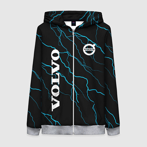 Женская толстовка на молнии Volvo разряд молний / 3D-Меланж – фото 1