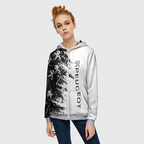 Женская толстовка на молнии Peugeot Распылитель / 3D-Меланж – фото 3