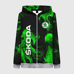 Женская толстовка на молнии Skoda: Green Smoke