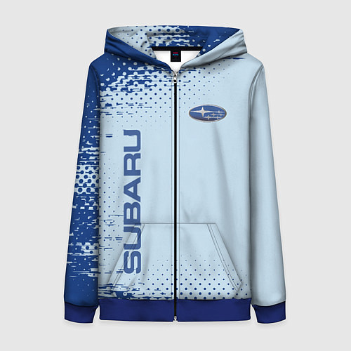 Женская толстовка на молнии Subaru - Субару / 3D-Синий – фото 1