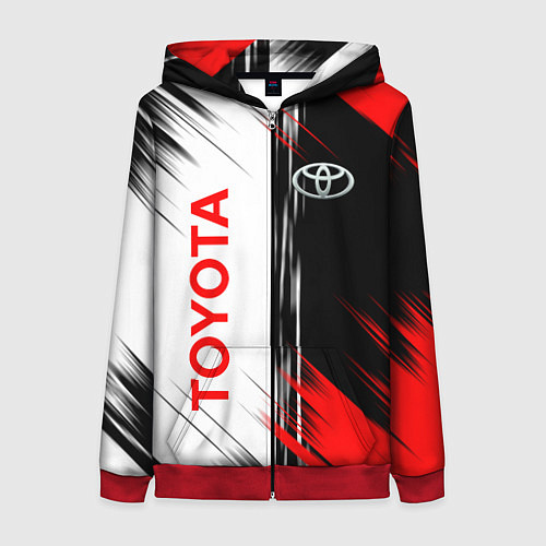 Женская толстовка на молнии Toyota Sport Auto / 3D-Красный – фото 1