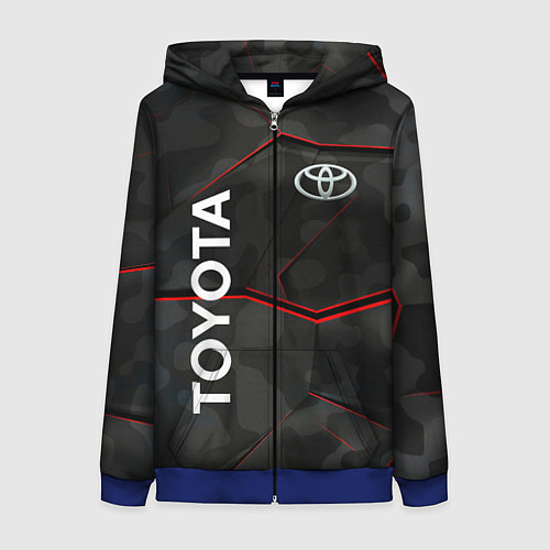 Женская толстовка на молнии Toyota sport auto / 3D-Синий – фото 1