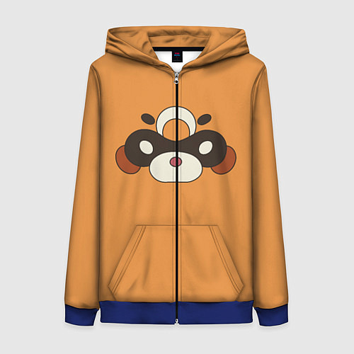 Женская толстовка на молнии Genshin Impact - Гоба / 3D-Синий – фото 1