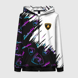 Толстовка на молнии женская Lamborghini pattern gradient, цвет: 3D-черный