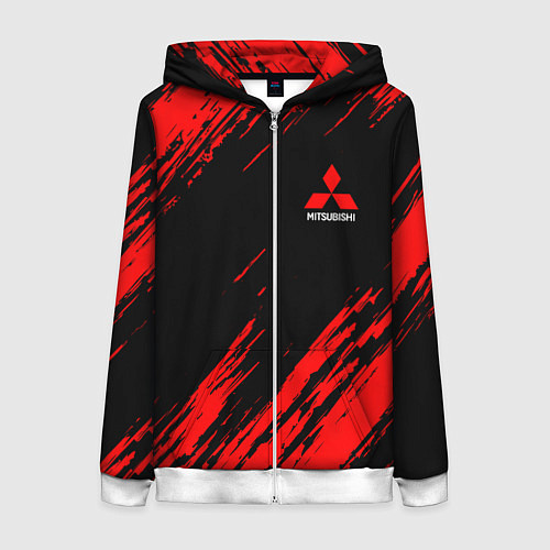 Женская толстовка на молнии Mitsubishi Texture Red / 3D-Белый – фото 1