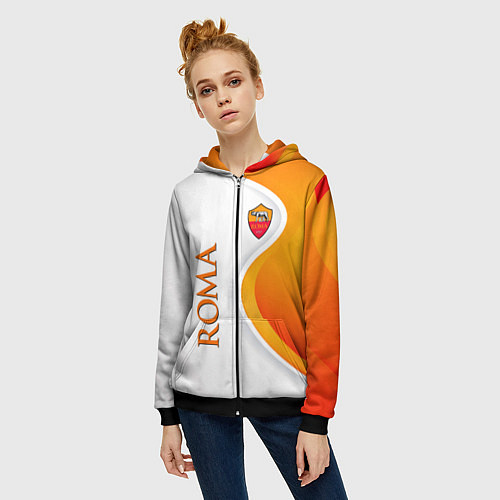 Женская толстовка на молнии Рома / 3D-Черный – фото 3