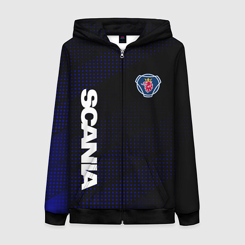 Женская толстовка на молнии СКАНИЯ SCANIA / 3D-Черный – фото 1