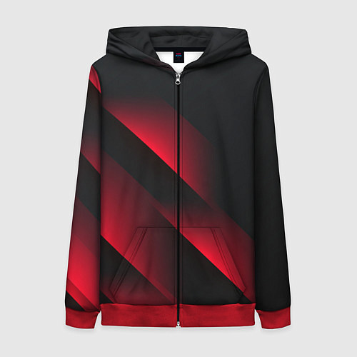 Женская толстовка на молнии Red Fade 3D Красный градиент / 3D-Красный – фото 1