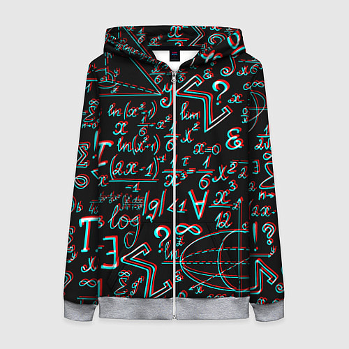 Женская толстовка на молнии ФОРМУЛЫ ГЛИТЧ GLITCH / 3D-Меланж – фото 1