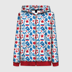 Толстовка на молнии женская Русский Символизм, цвет: 3D-красный