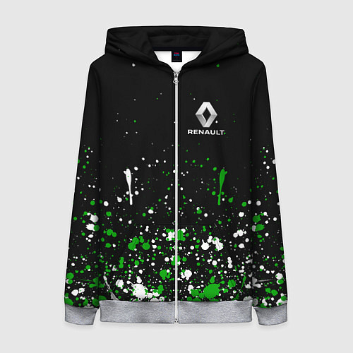 Женская толстовка на молнии RENAULT брызги красок / 3D-Меланж – фото 1