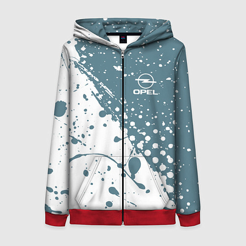 Женская толстовка на молнии OPEL брызги / 3D-Красный – фото 1
