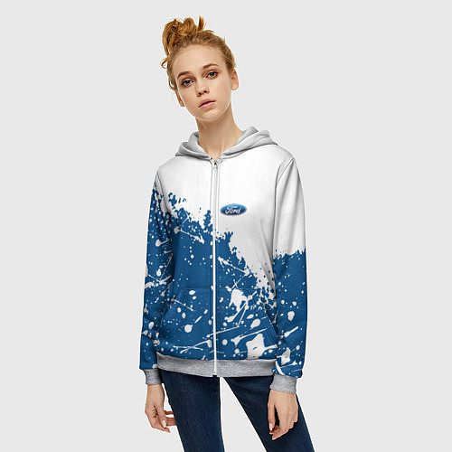 Женская толстовка на молнии Ford форд / 3D-Меланж – фото 3