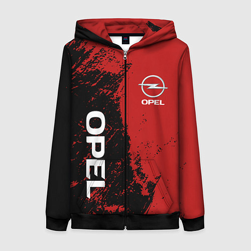 Женская толстовка на молнии OPEL ОПЕЛЬ ДВА ЦВЕТА / 3D-Черный – фото 1