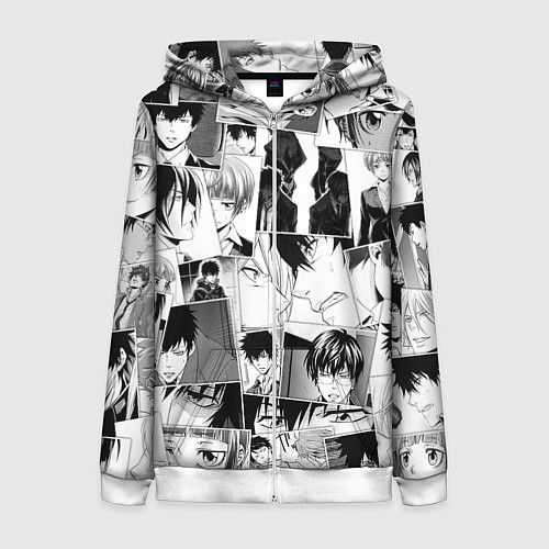 Женская толстовка на молнии Psycho Pass pattern / 3D-Белый – фото 1