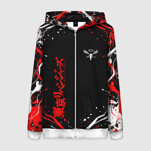 Женская толстовка на молнии Токийские мстители брызги красок / 3D-Белый – фото 1