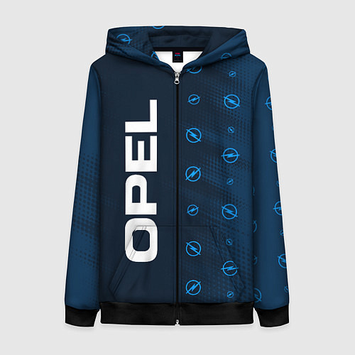 Женская толстовка на молнии OPEL Абстракция / 3D-Черный – фото 1