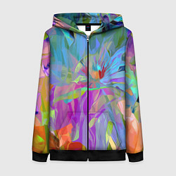 Толстовка на молнии женская Abstract color pattern Summer 2022, цвет: 3D-черный