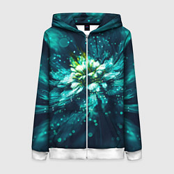 Толстовка на молнии женская Цветок с пандоры, цвет: 3D-белый