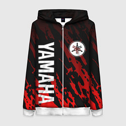 Толстовка на молнии женская Yamaha - Красные пятна, цвет: 3D-белый