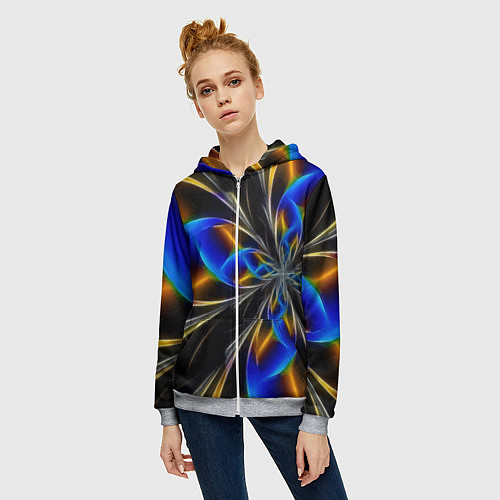 Женская толстовка на молнии Neon vanguard pattern Fashion 2023 / 3D-Меланж – фото 3