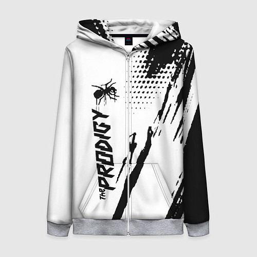 Женская толстовка на молнии The prodigy - логотип / 3D-Меланж – фото 1