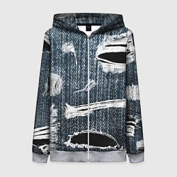 Женская толстовка на молнии Джинсовое рваньё Fashion trend