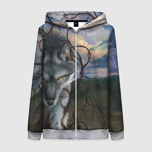 Женская толстовка на молнии IN COLD wolf without logo / 3D-Меланж – фото 1