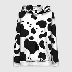 Толстовка на молнии женская Пятна Далматина, цвет: 3D-белый