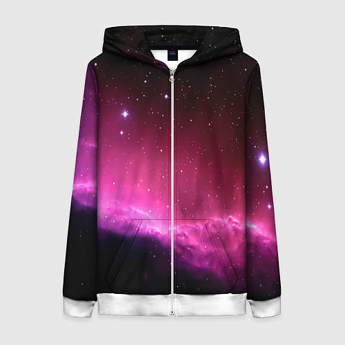 Женская толстовка на молнии Night Nebula / 3D-Белый – фото 1