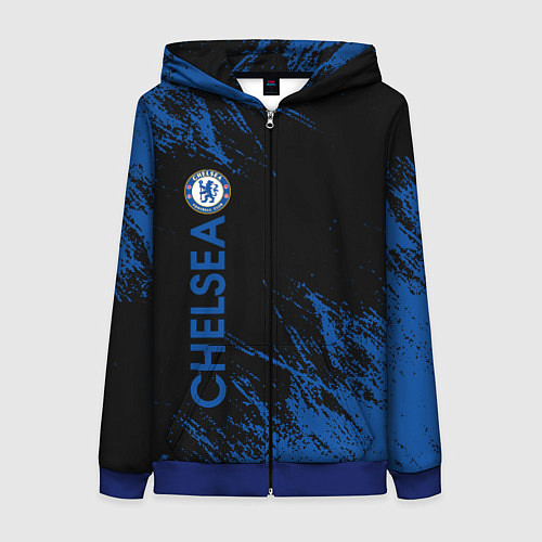 Женская толстовка на молнии Chelsea текстура / 3D-Синий – фото 1